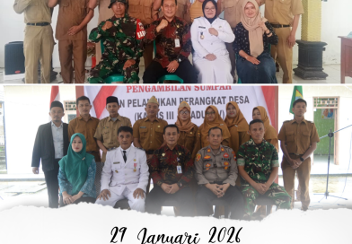 Pengambilan Sumpah dan Pelantikan Perangkat Desa Mandiraja dan Pepedan Digelar di Kecamatan Moga