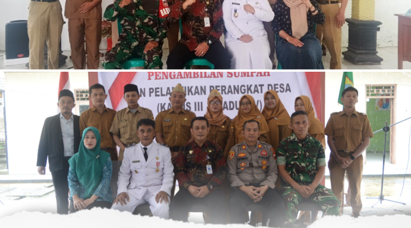 Pengambilan Sumpah dan Pelantikan Perangkat Desa Mandiraja dan Pepedan Digelar di Kecamatan Moga